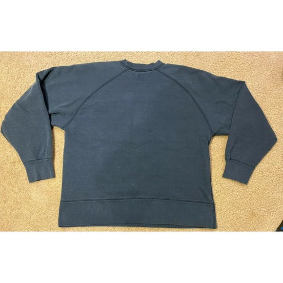 VTG 90s Gap Original Navy Blue Embroidered￼ Spell Out Crewneck Sweatshirt Small - Picture 3 of 6
